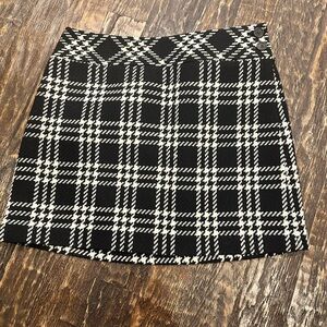 J. Crew wool Black and White Plaid Mini Skirt